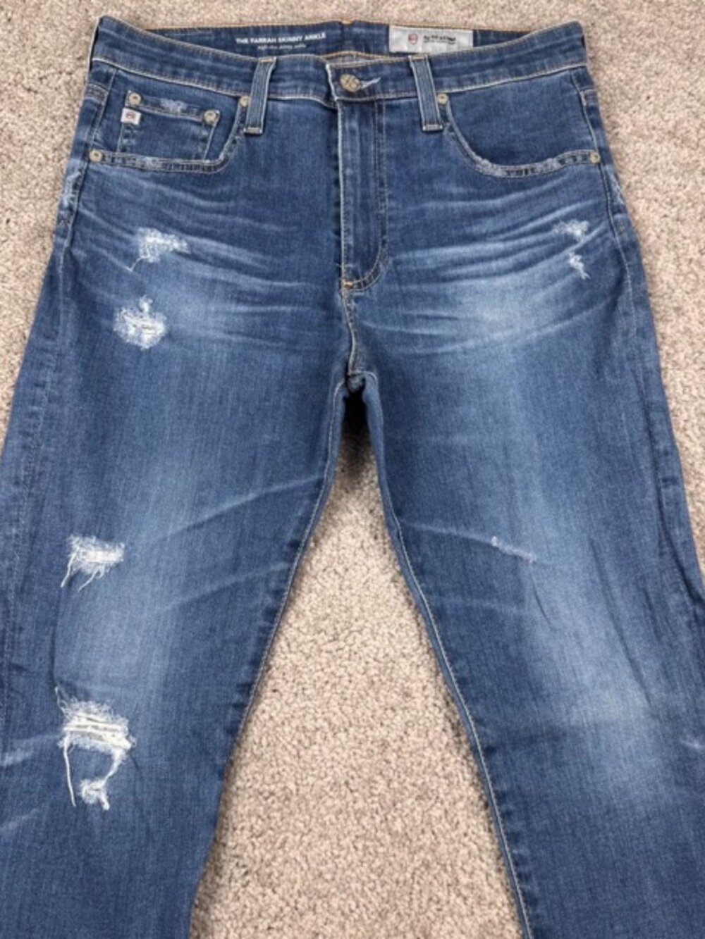 AG Adriano Goldschmied The Farrah Skinny Ankle Jeans High Rise Blue Size 29R